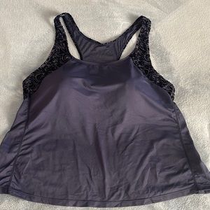 Velvet burnout navy swim tankini or sport top. Size 3x. Cute t-back. NWOT.